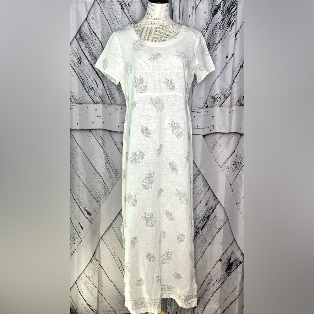 Vintage Sweet Jessie Linen Sheath Maxi Dress Size M